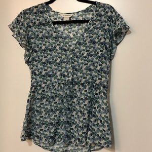 Club Monaco Peplum silk top